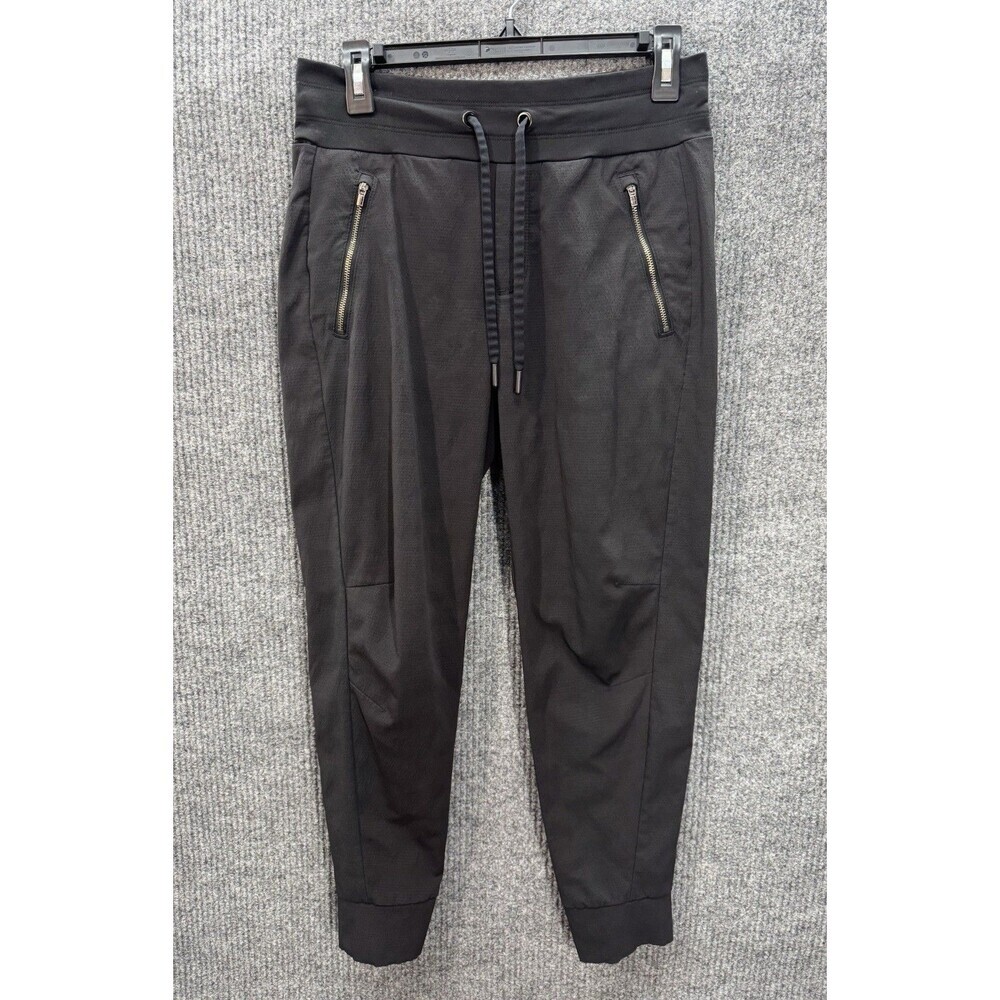 Athleta Trekkie Legacy Jogger Pants Women 4 Black Mid Rise Drawstring Pull On